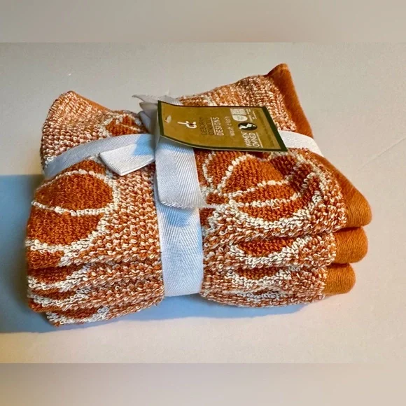 8pc Deborah Connolly Pumpkin Print Bath Towel Set With Fringe - Pump Min…